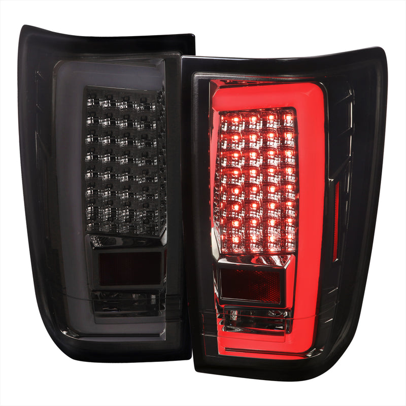 Spec-D 04-15 Nissan Titan Led Light Bar Tail Lights Chrome Housing And Clear Lens LT-TIT04GLED-G2-TM