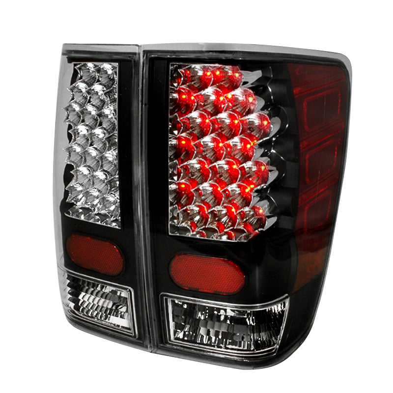 Spec-D 04-12 Nissan Titan Led Tail Lights Black LT-TIT04JMLED-KS