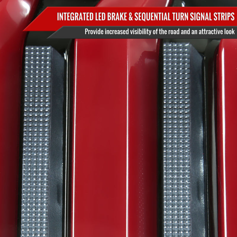 Spec-D 07-13 Toyota Tundra Facelift Full Led Tail Lights Glossy Black Housing Clear Lens Red Light Bar Sequential Turn Signal Breathing Light Effect LT-TUN07BKLED-SQ-RS