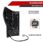 Spec-D 07-13 Toyota Tundra Facelift Full Led Tail Lights Glossy Black Housing Clear Lens Red Light Bar Sequential Turn Signal Breathing Light Effect LT-TUN07BKLED-SQ-RS