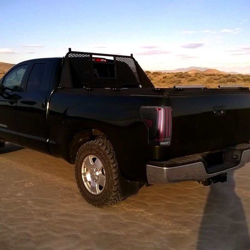 Spec-D 07-13 Toyota Tundra Facelift Full Led Tail Lights Glossy Black Housing Clear Lens Red Light Bar Sequential Turn Signal Breathing Light Effect LT-TUN07BKLED-SQ-RS