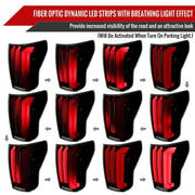 Spec-D 07-13 Toyota Tundra Facelift Full Led Tail Lights Glossy Black Housing Smoked Lens Red Light Bar Sequential Turn Signal Breathing Light Effect LT-TUN07BZLED-SQ-RS