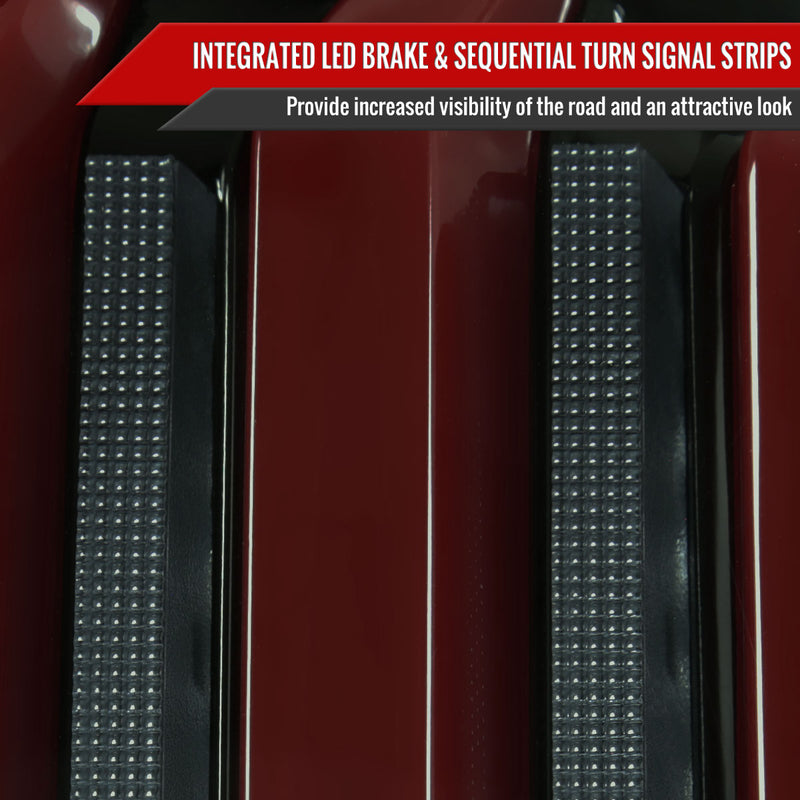 Spec-D 07-13 Toyota Tundra Facelift Full Led Tail Lights Glossy Black Housing Smoked Lens Red Light Bar Sequential Turn Signal Breathing Light Effect LT-TUN07BZLED-SQ-RS