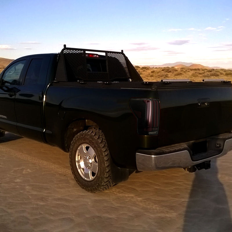 Spec-D 07-13 Toyota Tundra Facelift Full Led Tail Lights Glossy Black Housing Smoked Lens Red Light Bar Sequential Turn Signal Breathing Light Effect LT-TUN07BZLED-SQ-RS