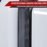 Spec-D 07-13 Toyota Tundra Facelift Full Led Tail Lights Matte Black Housing Clear Lens White Light Bar Sequential Turn Signal Breathing Light Effect LT-TUN07JMLED-SQ-RS