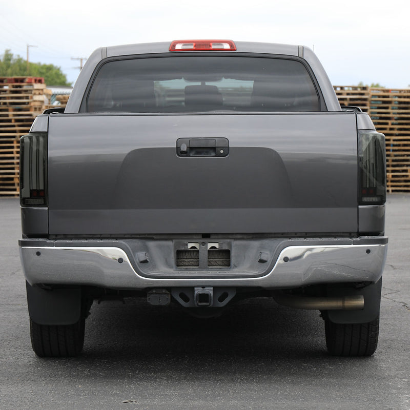 Spec-D 07-13 Toyota Tundra Facelift Full Led Tail Lights Matte Black Housing Smoked Lens White Light Bar Sequential Turn Signal Breathing Light Effect LT-TUN07SMLED-SQ-RS