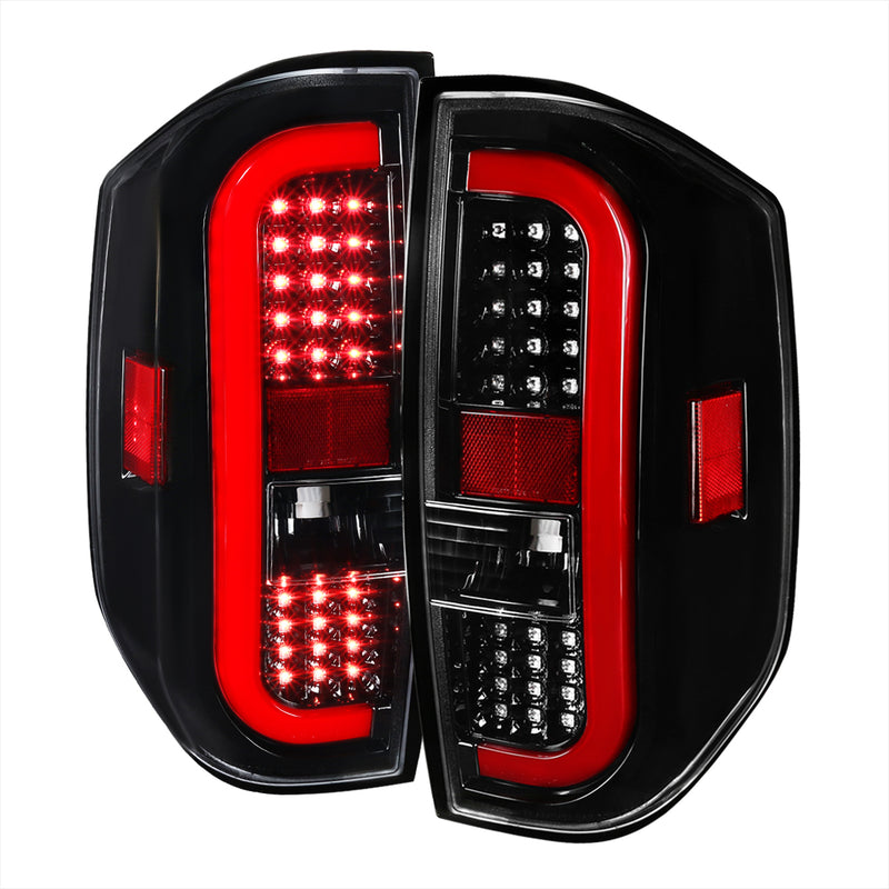 Spec-D 14-18 Toyota Tundra Led Sequential Tail Lights- Glossy Black LT-TUN14BKLED-SQ-TM