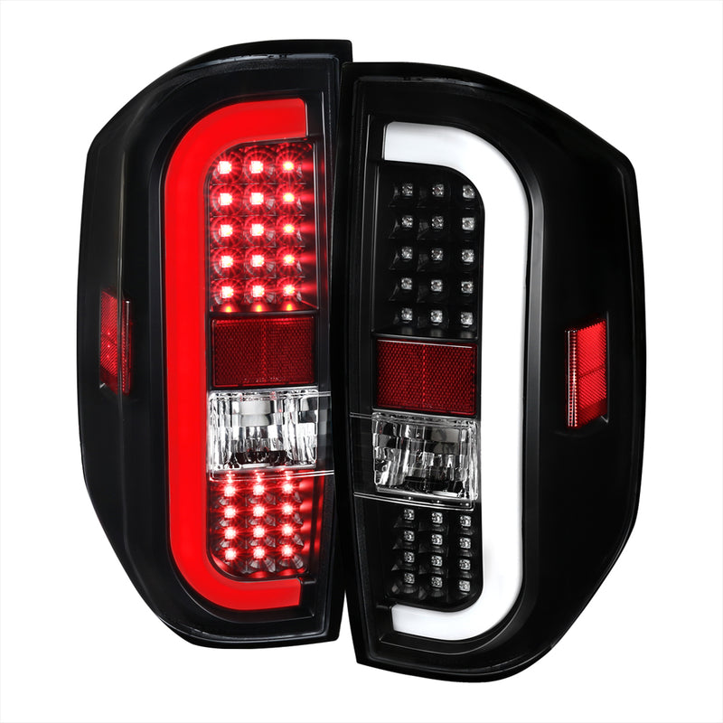Spec-D 14-18 Toyota Tundra Led Sequential Tail Lights- Black LT-TUN14JMLED-SQ-TM