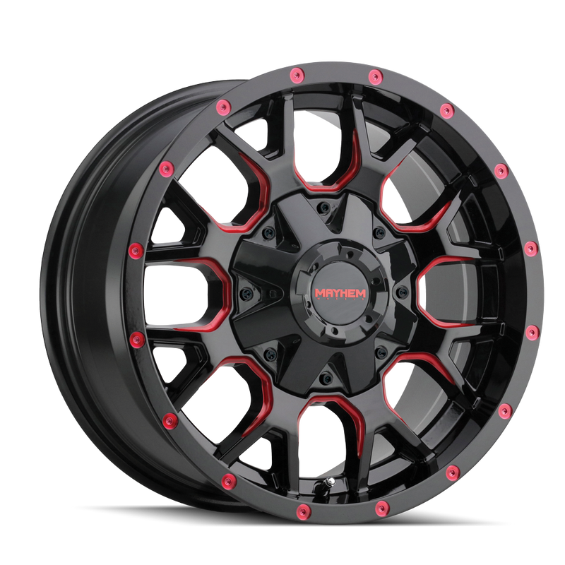 MAYHEM WARRIOR Gloss Black Milled Prism Red