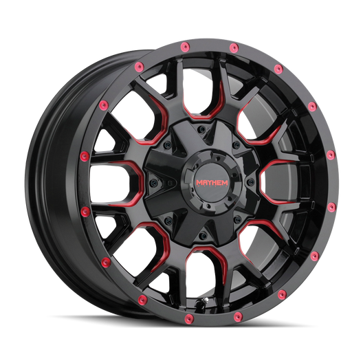 MAYHEM WARRIOR Gloss Black Milled Prism Red