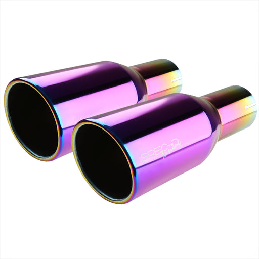 Spec-D Universal Muffler Tip- B Style- Purple 2.5 Inlet 3.75In Outlet All MF-TPA002PT