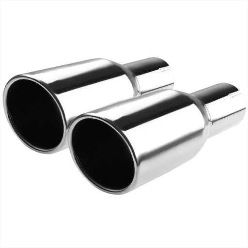 Spec-D Universal Muffler Tip- B Style- Chrome 2.5 Inlet 3.75In Outlet All MF-TPA002