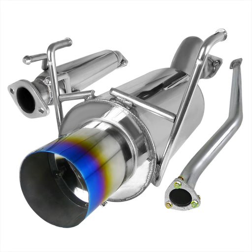 Spec-D 02-05 Honda Civic 2.5 Inch Inlet N1 Style Catback Exhaust With Burnt Tip Si Hatch  MFCAT2-CV023T-SD