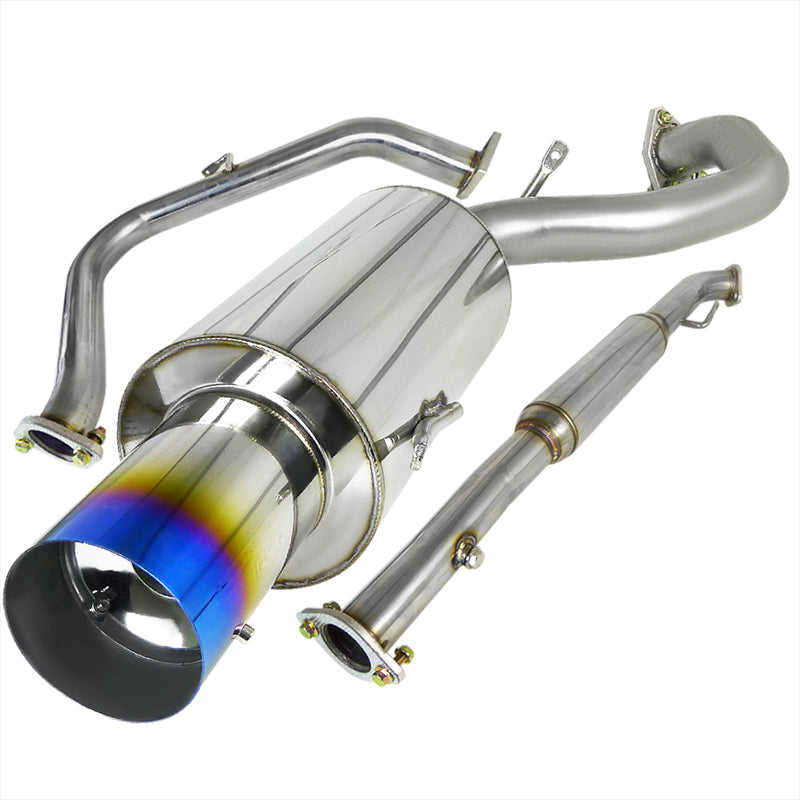 Spec-D 95-99 Mitsubishi Eclipse 2.5 Inch Inlet N1 Style Catback Exhaust With Burnt Tip Non Turbo  MFCAT2-ELP95NTT-SD