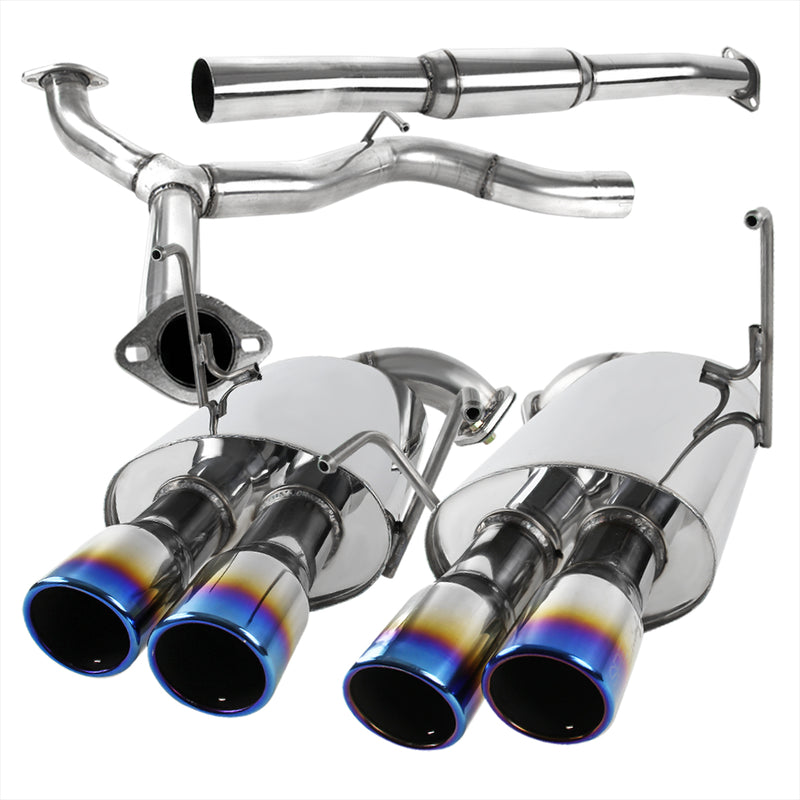 Spec-D 08-14 Subaru Wrx Catback Exhaust Quad Burnt Tip MFCAT3-WRX084QT-SD