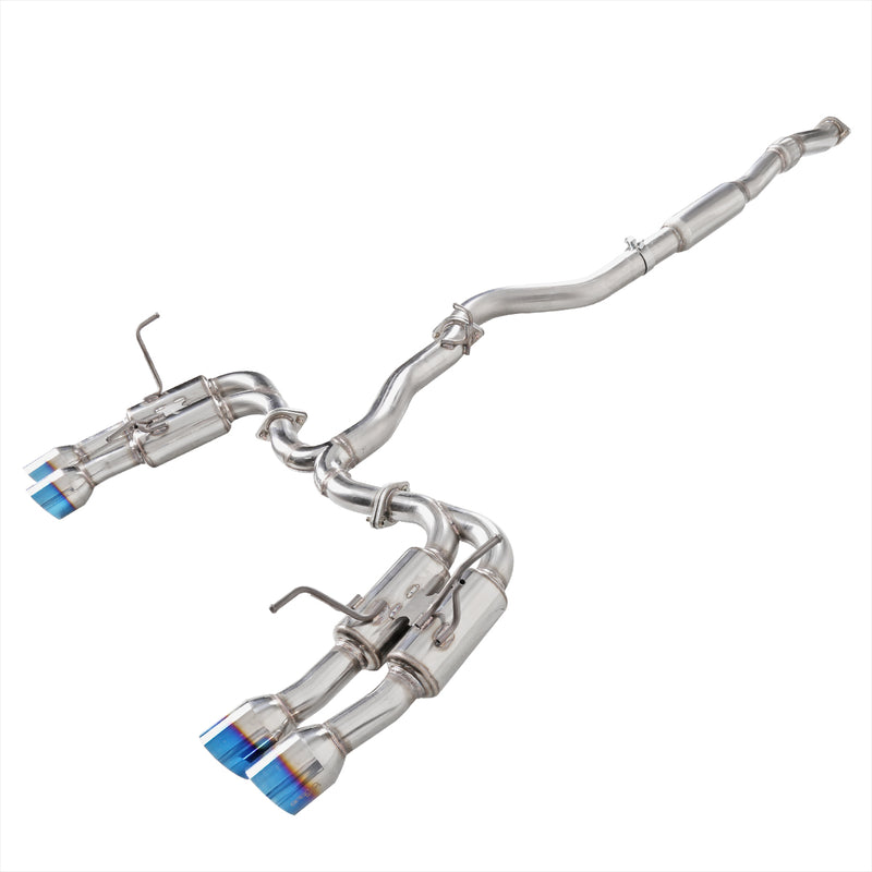 Spec-D 15-22 Subaru Wrx Sti Catback Exhaust 4 Inch Quad Burnt Tips And 3 Inch Inlet MFCAT3-WRX15QT-SD