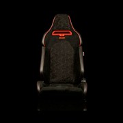 Viper X Series Sport Seats - Black Alcantara / Honeycomb / Red Grommets - 
Low Base