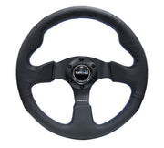 NRG Steering Wheel 320mm Leather w/ Blue stitch