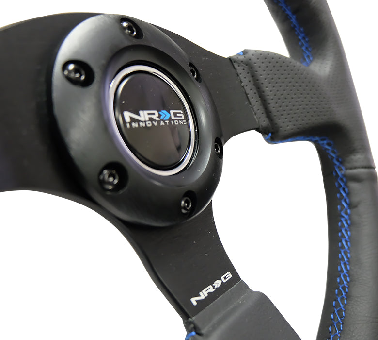 NRG Steering Wheel 320mm Leather w/ Blue stitch