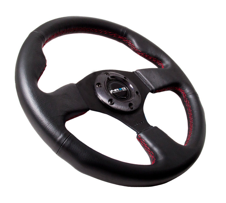 NRG Steering Wheel 320mm Sport Leather w/ red stitch