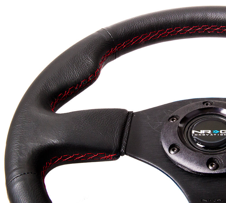 NRG Steering Wheel 320mm Sport Leather w/ red stitch