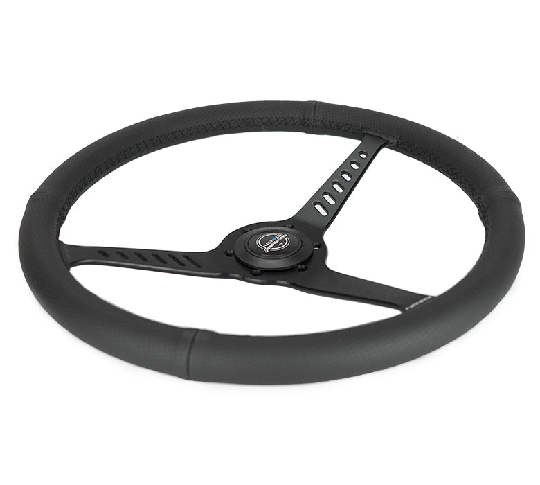 NRG Steering Wheel Classic Stealth 380mm, Black Leather w/ Black Stitch