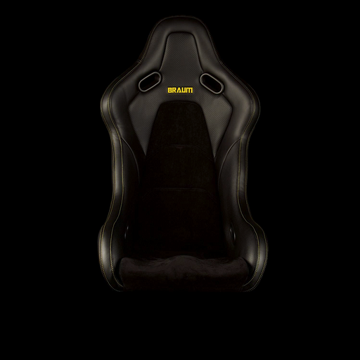 Falcon-S Composite Carbon Kevlar Bucket Seat - Black Alcantara (Yellow Stitching)