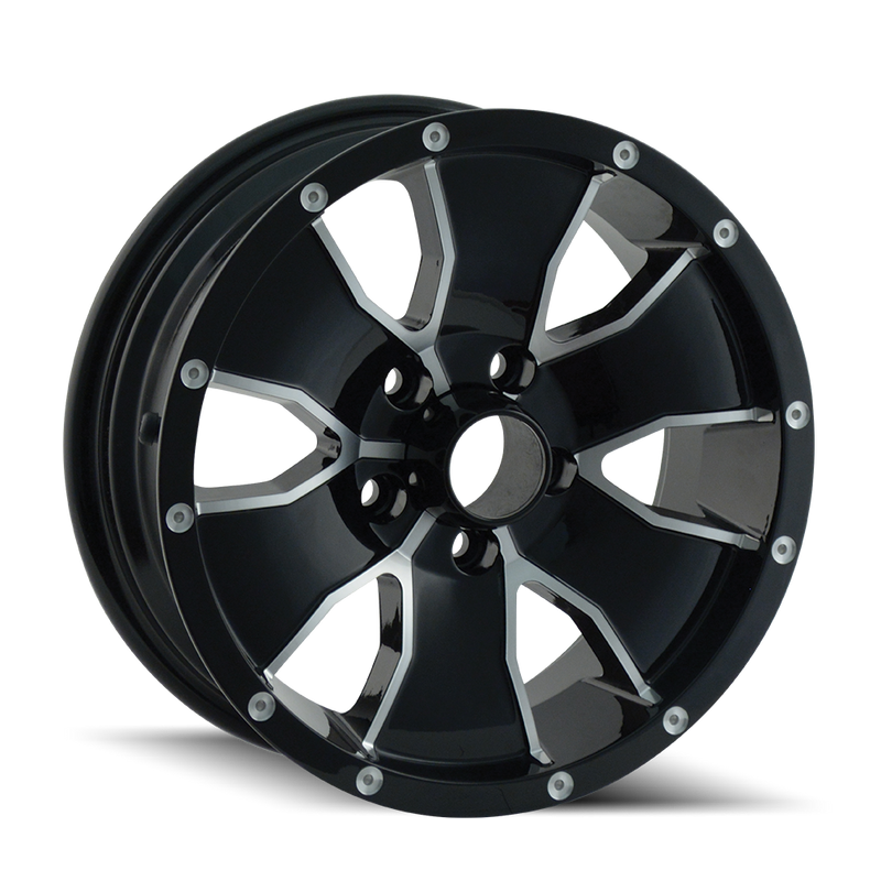 TRAILER WHEELS 14 Gloss Black Machined