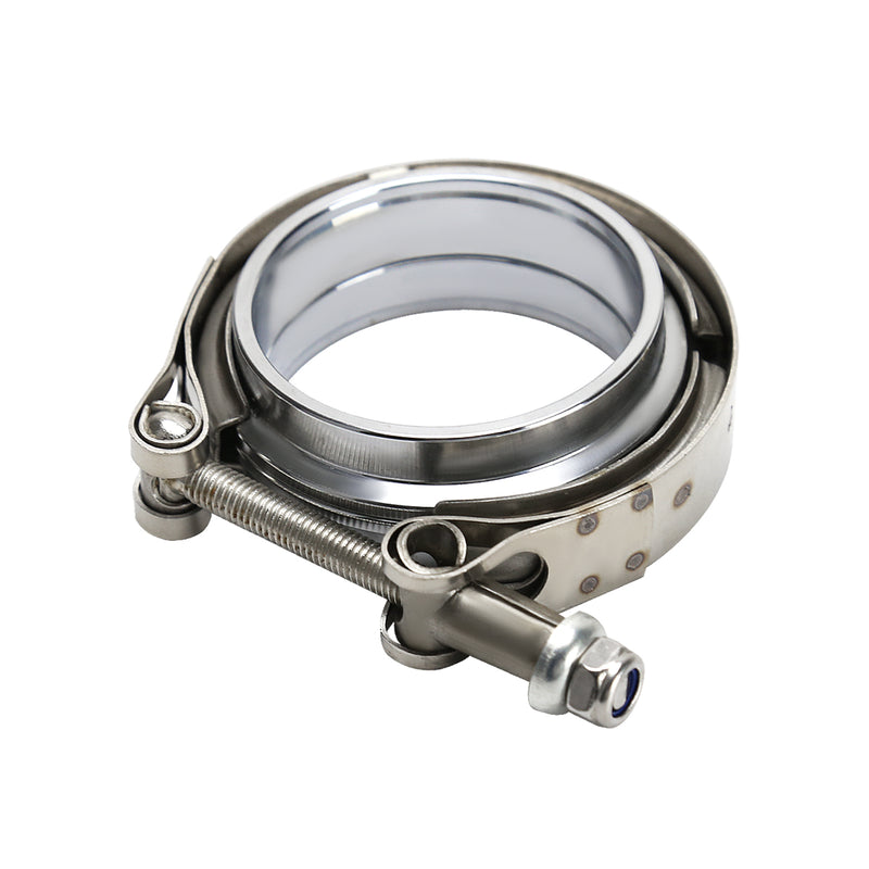 Spec-D 2.5 Inch V-Band Flange And Clamp Kit - Mild Steel All VBF-MS250