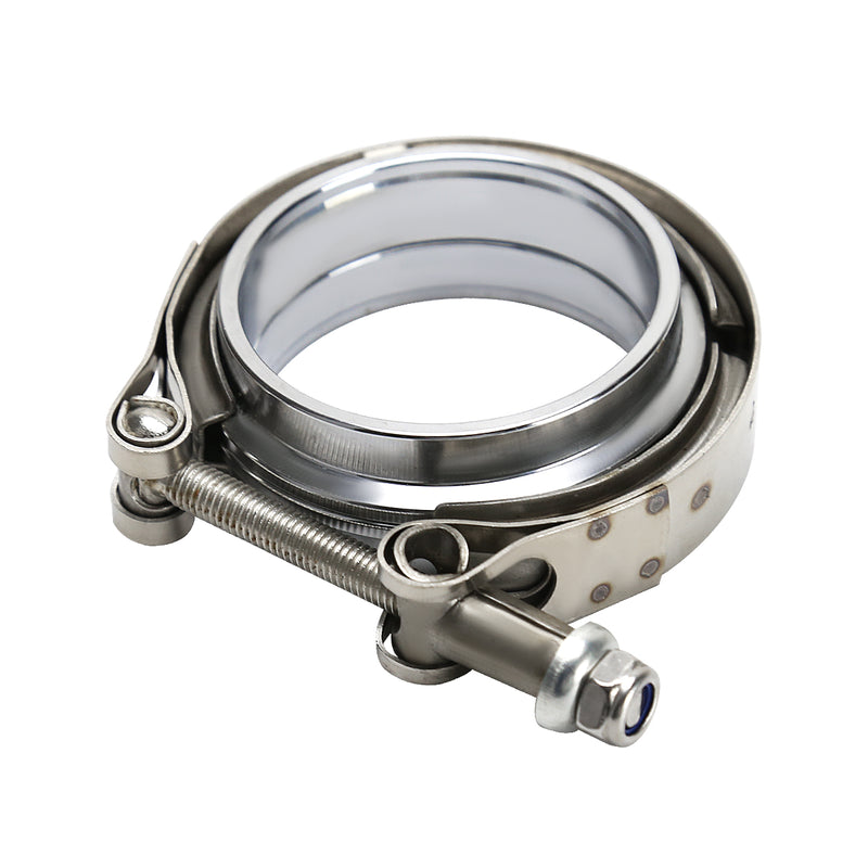 Spec-D 3 Inch V-Band Flange And Clamp Kit - Mild Steel All VBF-MS300