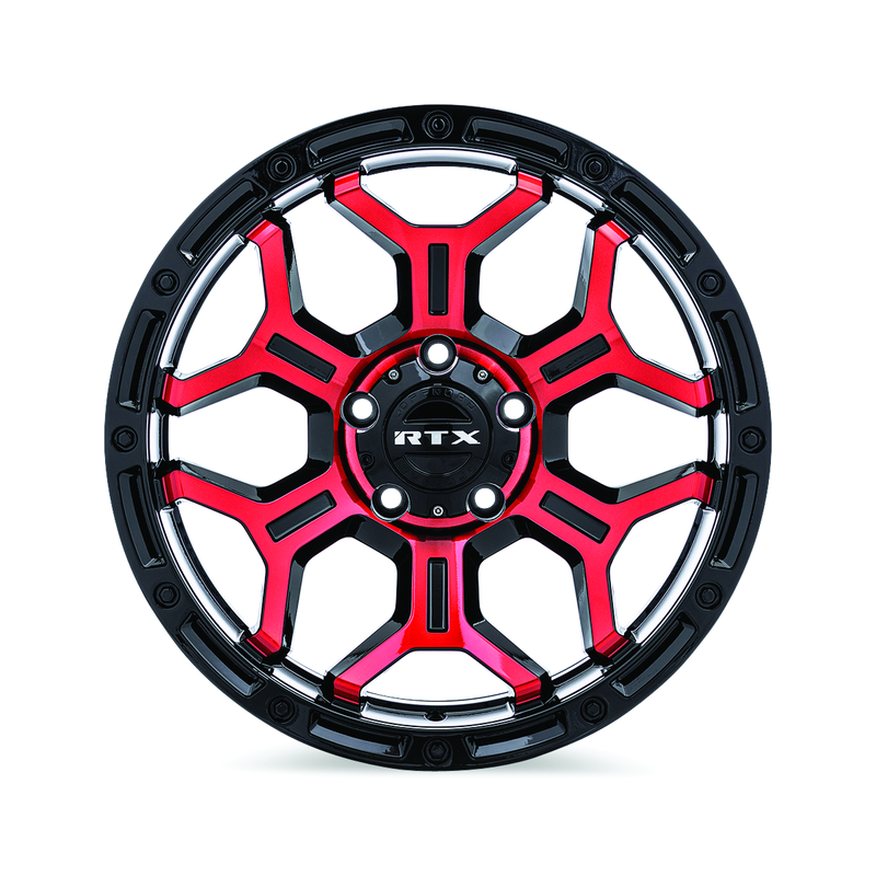 RTX Goliath Gloss Black Machined Red Spokes