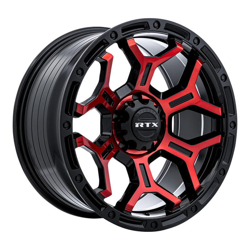 RTX Goliath Gloss Black Machined Red Spokes