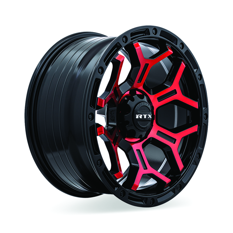 RTX Goliath Gloss Black Machined Red Spokes