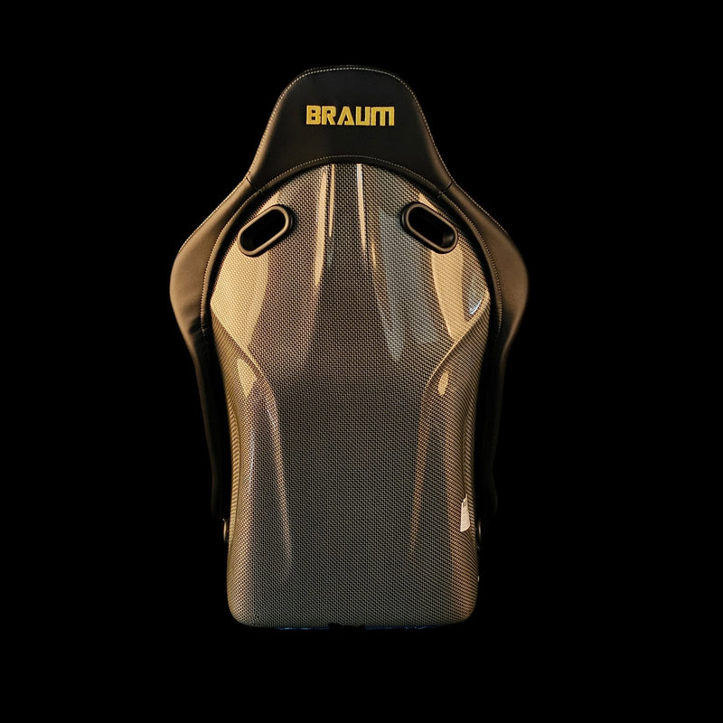 Falcon-S Composite Carbon Kevlar Bucket Seat - Black Alcantara (Yellow Stitching)