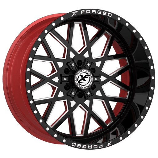 XF OFFROAD XFX-307 Gloss Black Milled W/Red Inner