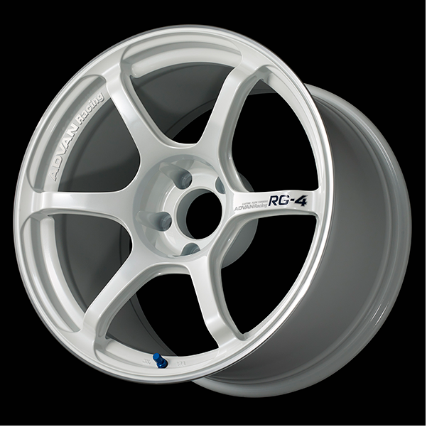 Advan Racing RG4 18x10.5 5x114.3 ET15 (RACING WHITE METALLIC & RING) (WMR) **SET OF 4**