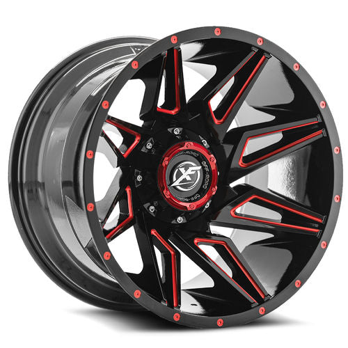 XF OFFROAD XF-218 Gloss Black Milled Red