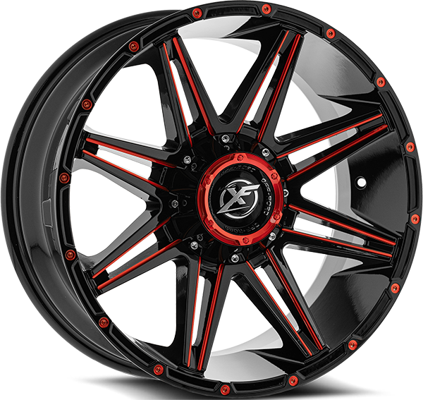 XF OFFROAD XF-220 Gloss Black Milled Red