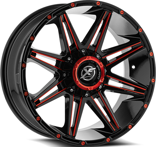 XF OFFROAD XF-220 Gloss Black Milled Red