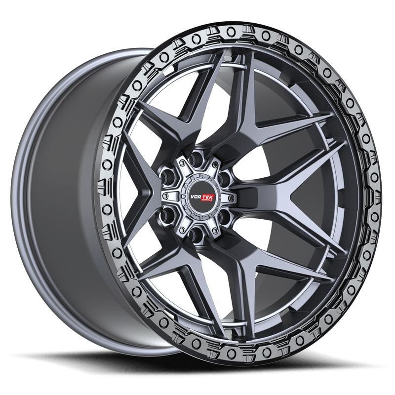 VORTEK VRT-603 Matte Titanium With Black Bead Ring