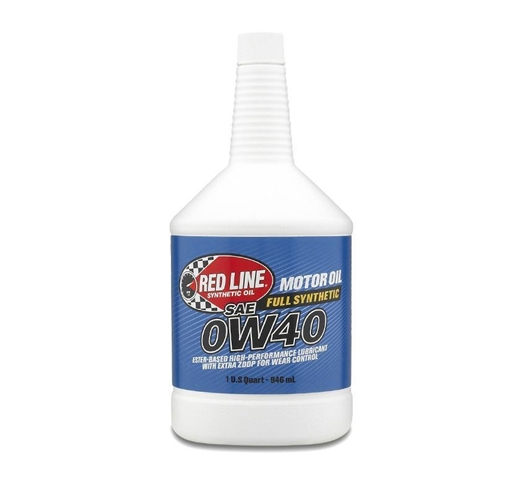 RED LINE HIGH-PERFORMANCE 0W40 MOTOR OIL, QUART
