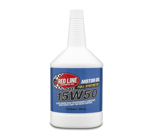 RED LINE HIGH-PERFORMANCE 15W50 MOTOR OIL, QUART