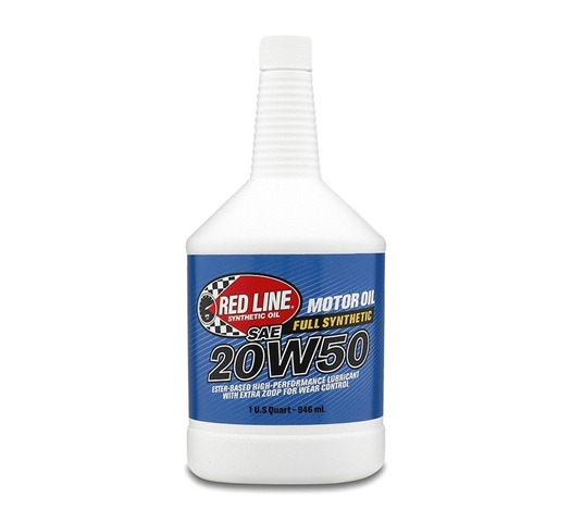 RED LINE HIGH-PERFORMANCE 20W50 MOTOR OIL, QUART