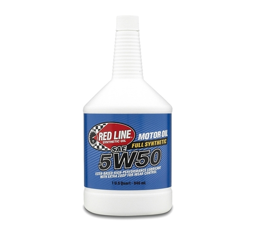 RED LINE HIGH-PERFORMANCE 5W50 MOTOR OIL, QUART