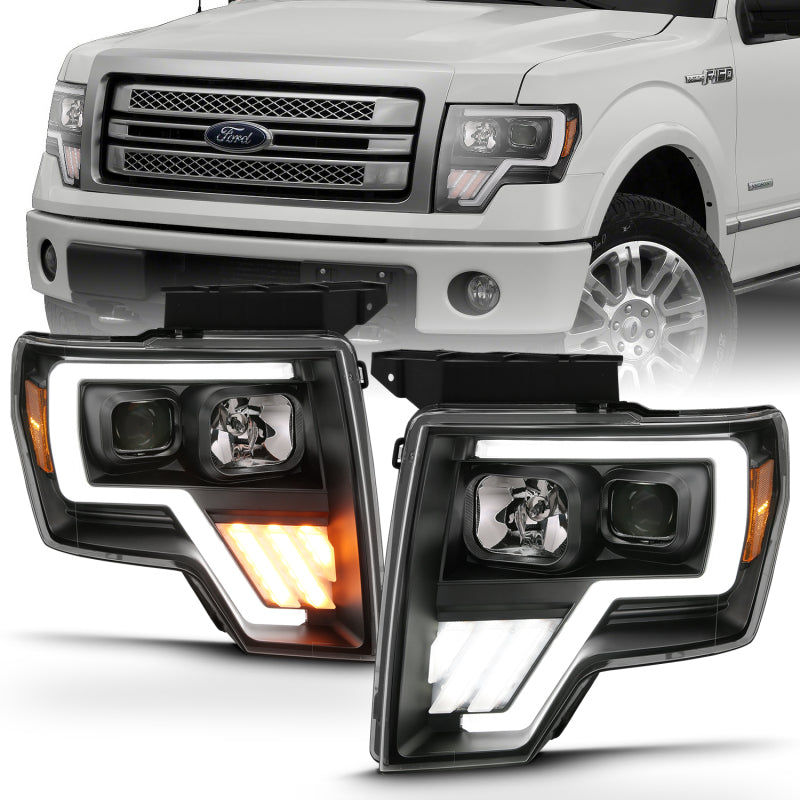 ANZO 2009-2013 Ford F-150 Barre lumineuse de projecteur G4 Switchback HL Noir Ambre
