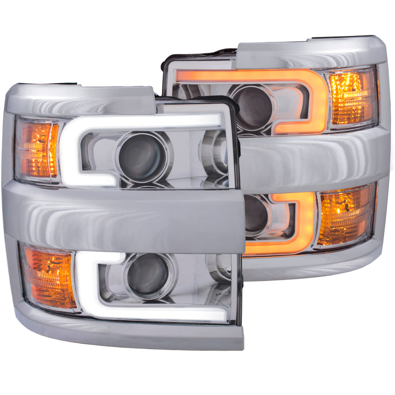 Phares de projecteur ANZO 15-17 Chevrolet Silverado 2500HD / 3500HD Chrome avec jante chromée