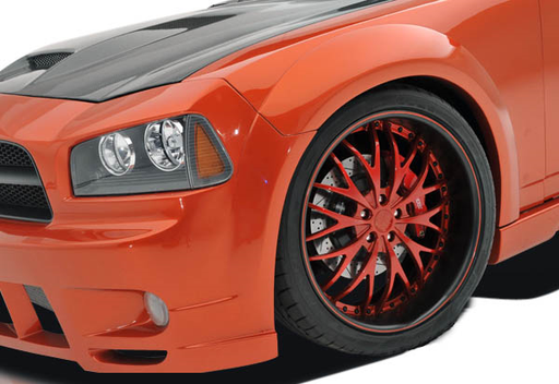 2006-2010 Dodge Charger Couture Urethane Luxe Wide Body Front Fender Flares - 2 Piece