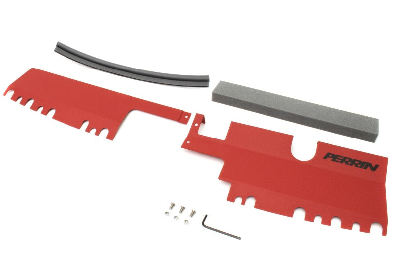 Plaque de recouvrement de radiateur PERRIN pour Subaru WRX/STI 15-21 (avec écope d'admission OEM) - Rouge