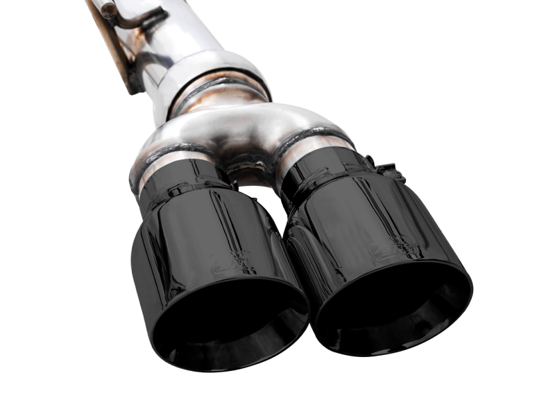 AWE Tuning 22-23 GMC Sierra 1500 AT4X 6.2L 0FG Catback Split Dual (pare-chocs plat) - Pointes noires diamant