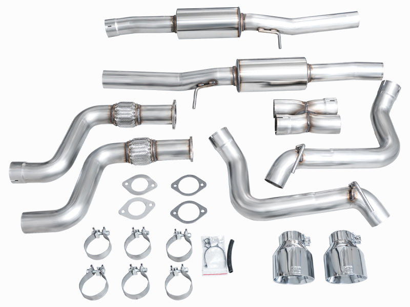 Système d'échappement Cat-Back AWE Tuning 2023 Nissan Z RZ34 RWD Track Edition avec embouts chromés argentés